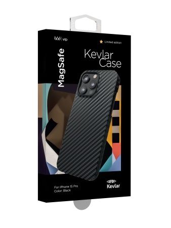 Чехол "vlp" Kevlar case with MagSafe для iPhone 15 Pro, черный