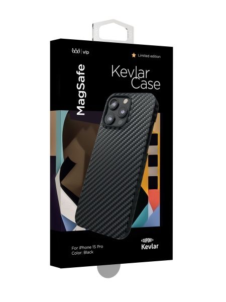 Чехол "vlp" Kevlar case with MagSafe для iPhone 15 Pro, черный