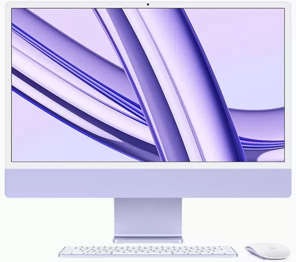 Моноблок Apple iMac 24" Retina 4,5K, M3 (8C CPU, 10C GPU, 2023), 8 ГБ, 256 ГБ SSD, фиолетовый