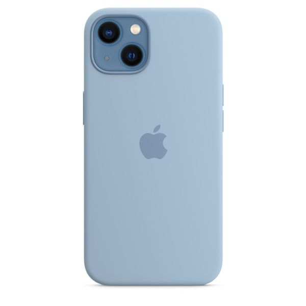 Чехол силиконовый MagSafe на iPhone 13, голубой
