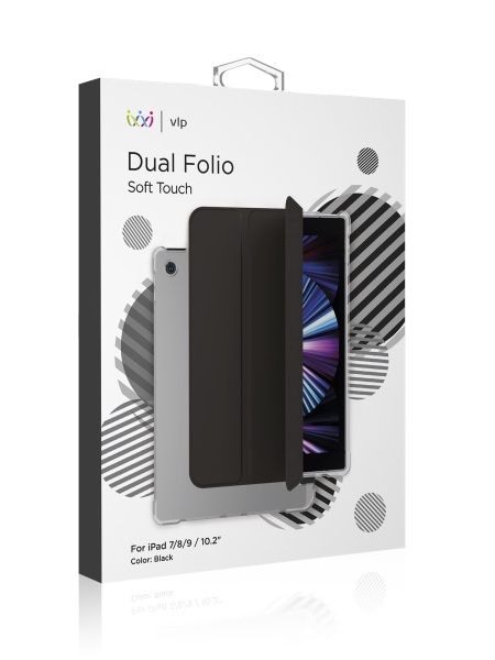 Чехол защитный “vlp” Dual Folio для iPad 7/8/9 черный