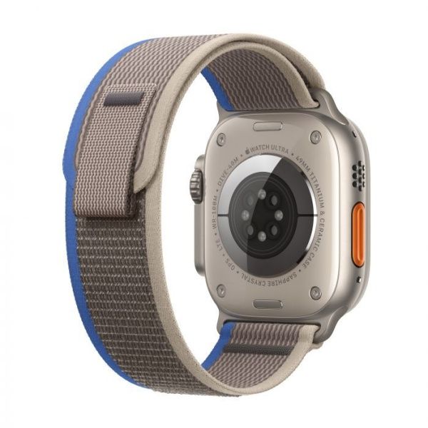 Apple Watch Ultra 49 мм, ремешок Trail синего/серого цвета, размер S/M