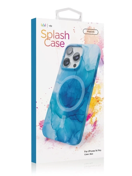 Чехол защитный “vlp” Splash case с MagSafe для iPhone 14 Pro, голубой