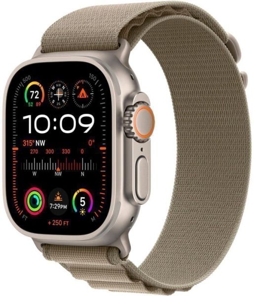 Apple Watch Ultra 2 49 мм, ремешок Alpine  оливкового цвета, размер M