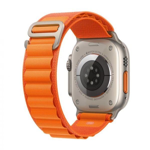 Apple Watch Ultra 49 мм, ремешок Alpine оранжевого цвета, размер L