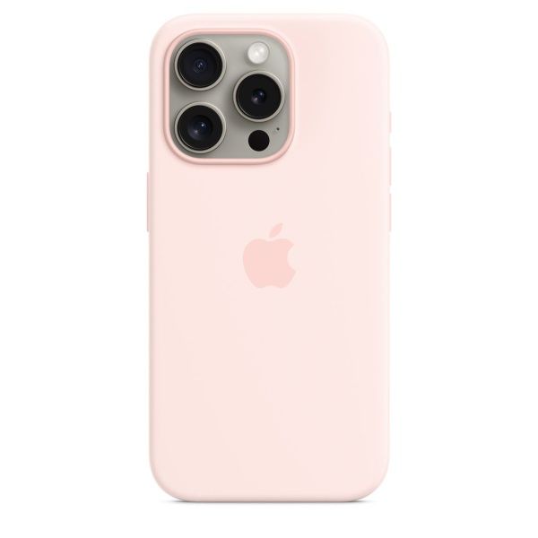  Чехол силиконовый MagSafe iPhone 15 Pro Max, розовый