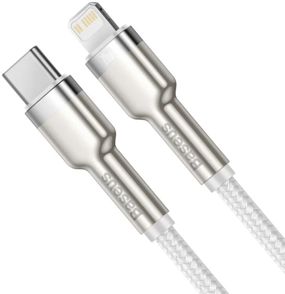 Зарядный провод Baseus Cafule Cable Metal USB C - Lightning 1m, белый