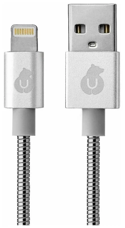 Зарядный провод uBear Force Metal USB - Lightning 1.2м, серебристый
