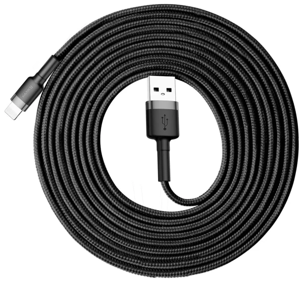 Зарядный провод Baseus Cafule Cable Metal USB - Lightning 2м, черный