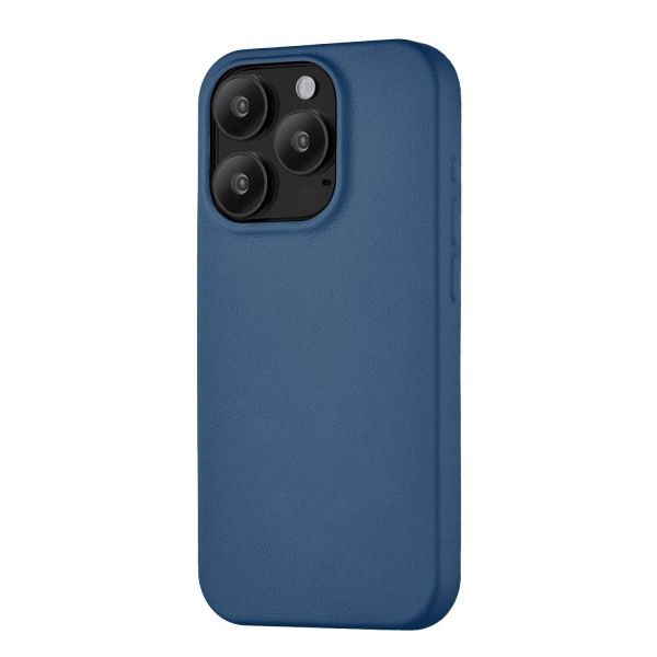 Чехол защитный uBear Capital Leather Case iPhone 15 Pro Max MagSafe, тёмно-синий