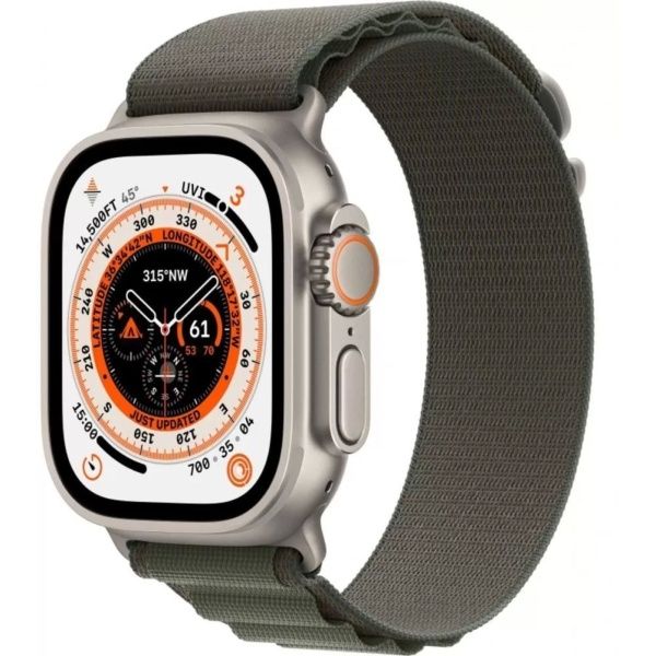 Apple Watch Ultra 49 мм, ремешок Alpine зеленого цвета, размер L