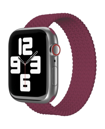 Ремешок нейлоновый плетёный "vlp" для Apple Watch 38/40/41, L/XL, 2шт, марсала