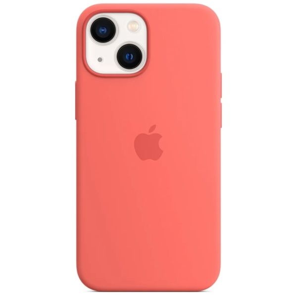 Чехол силиконовый MagSafe на iPhone 13, коралловый