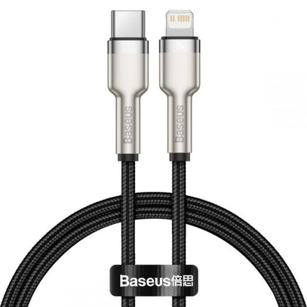 Зарядный провод Baseus Cafule Cable Metal USB C - Lightning 1m, черный