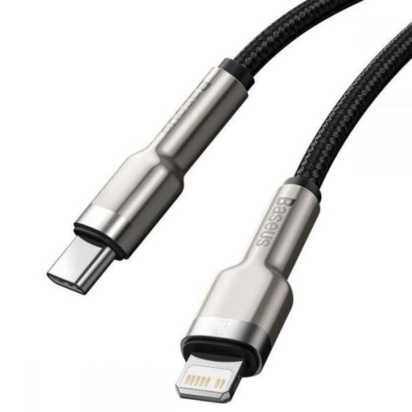 Зарядный провод Baseus Cafule Cable Metal USB C - Lightning 1m, черный