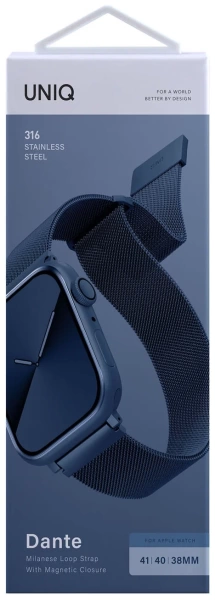 Ремешок Uniq Dante для Apple Watch 49/45/44/42mm, синий