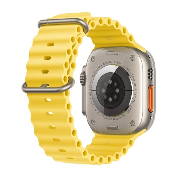 Apple Watch Ultra 49 мм, ремешок Ocean желтого цвета