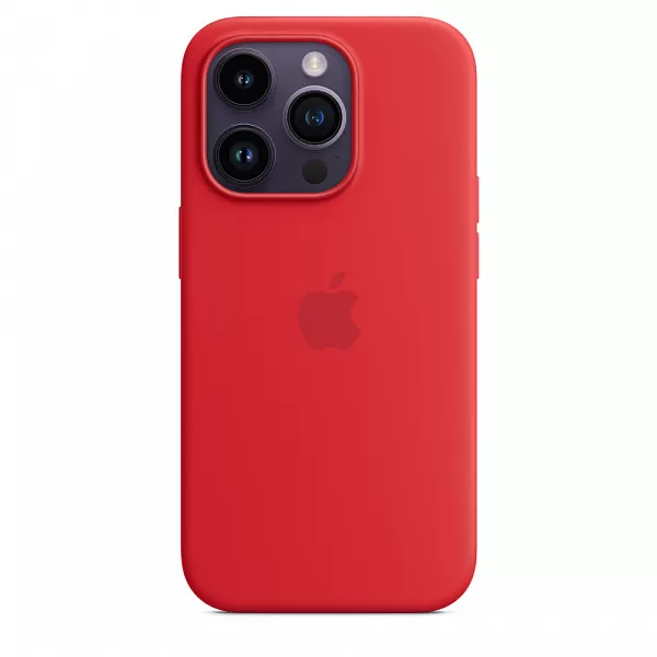 Чехол силиконовый MagSafe iPhone 14 Pro, красный